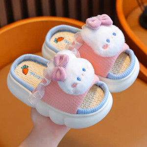 Color: Yellow, Shoe Size: 4 - Women's Slippers Casual Cute Cartoon Open Toe Platform Slippers Girls F640-12000038381873833