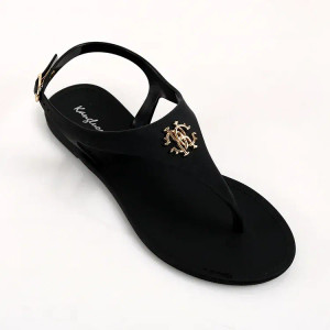 Color: black, Shoe Size: 38 - 2023 New Summer Women's Sandals Fashion Open Toe Jelly Flip Flops Non F640-12000038265956876