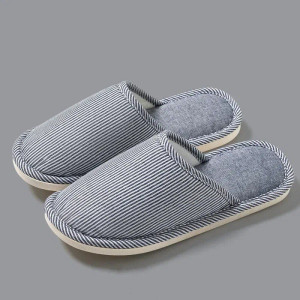 Color: Peacock Green, Shoe Size: 15.5 - Linen Slippers Indoor Home Breathable Women Men Slides Line F640-12000035595400346
