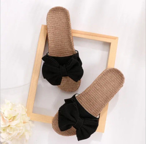 Color: black, Shoe Size: 39 - Mntrerm 2024 New Casual Sneakers For Home Slippers Summer Bow-knot So F640-66783956746