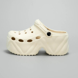 Color: Blue, Shoe Size: 3 - New summer outside wear thick bottom 9cm height increase EVA Baotou sof F640-12000040791986123