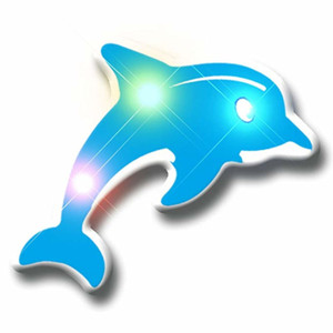 Blue Dolphin Flashing Body Light Lapel Pins A706-3435000