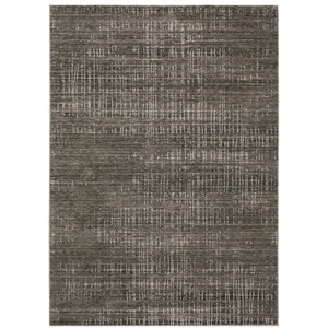 8' X 11' Charcoal Grey Grey Ivory Tan And Brown Abstract Power Loom Stain Resistant Area Rug N270-509539