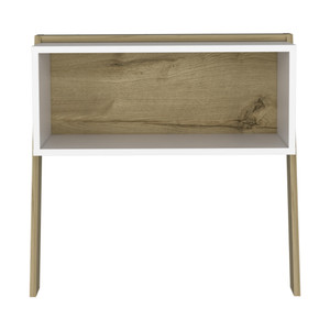 24" White and Oak Faux Wood Nightstand N270-478270