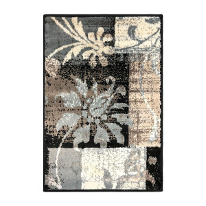 2' X 3' Beige And Gray Floral Power Loom Distressed Stain Resistant Area Rug N270-486990