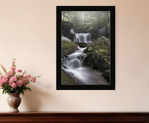 Ricketts Waterfall Black Framed Print Wall Art N270-530009