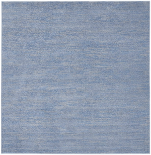 7' X 7' Blue And Grey Square Striped Non Skid Indoor Outdoor Area Rug N270-479469