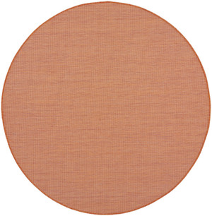 6' Rust Round Power Loom Area Rug N270-522587