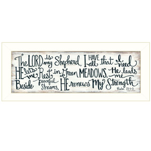 The Lord is My Shepherd 2 White Framed Print Wall Art N270-415213