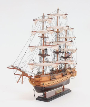 20" Wood Brown 1797 USS Constitution Hand Painted Decorative Boat N270-401949