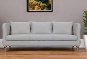85" Gray Leather Sofa With Brown Legs N270-546411