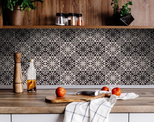 8" X 8" Cinnamon Swirl Peel And Stick Removable Tiles N270-390757