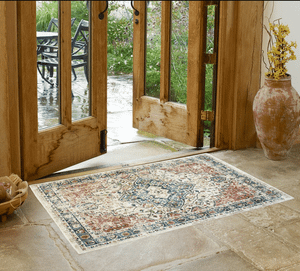2' X 3' Beige Oriental Distressed Area Rug With Fringe N270-555336