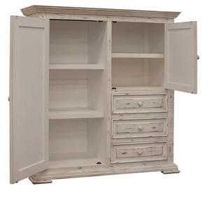 55" White Solid Wood Three Drawer Gentlemans Chest N270-524565