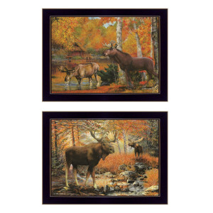 Set Of Two Call of the Wild 2 Black Framed Print Wall Art N270-407195