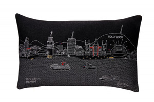 14" X 24" Black Gray and White Hometown Pride Wool Lumbar Throw Pillow N270-482500