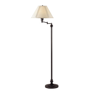 59" Bronze Swing Arm Floor Lamp With Beige Empire Shade N270-526332