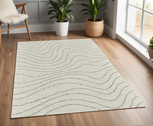 4' X 6' Cream and Beige Abstract Area Rug N270-570063