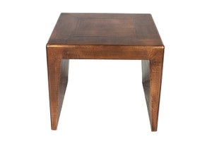 24" Copper Rustic Solid Wood Square End Table N270-488523