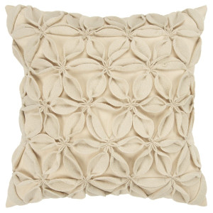 Cream Pinwheel Floral Petal Down Filled Throw Pillow N270-403175