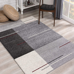 7' X 9' Gray Modern Geometric Area Rug N270-390321