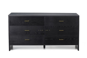 59" Grey Ash Manufactured Wood Six Drawer Double Dresser N270-473092