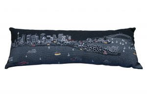 46" Black Sydney Nighttime Skyline Lumbar Decorative Pillow N270-482468