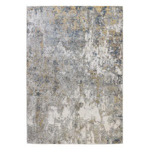 8' X 10' Ivory Blue and Yellow Abstract Power Loom Area Rug N270-532373