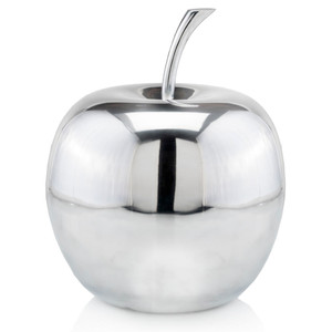 13" Silver Buffed Aluminum Decorative Apple Tabletop Sculpture N270-354642