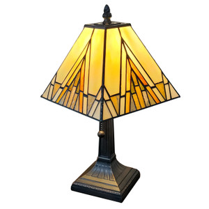 15" Dark Brown Metal Candlestick Table Lamp With Beige Shade N270-478176