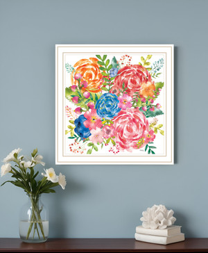 Spring Floral White Framed Print Wall Art N270-529919