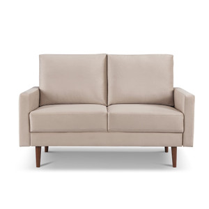 57" Beige And Dark Brown Velvet Loveseat N270-543721