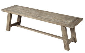 60" Natural And Brown Distressed Solid Wood Dining bench N270-524061