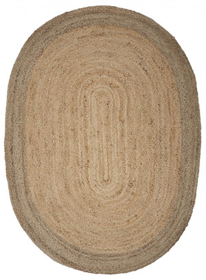7' Natural Toned Oval Shaped Area Rug N270-395174