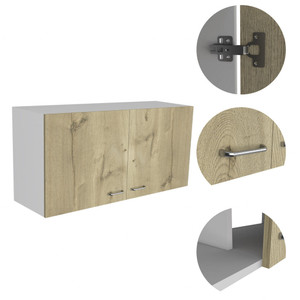 39" White And Light Oak Standard Accent Cabinet With One Shelf N270-477597