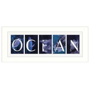 Ocean 1 White Framed Print Wall Art N270-415690
