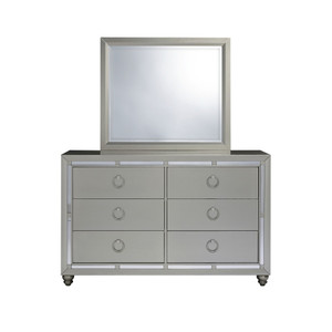 58" Silver Solid Wood Six Drawer Double Dresser N270-383981