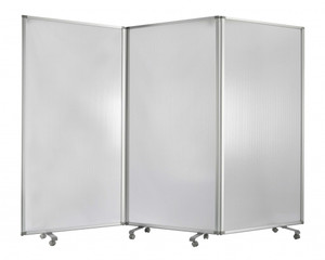 71" White Iron Folding Three Panel Screen Room Divider N270-348670