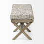 16" Beige and Brown Upholstered Faux Leather Bench N270-376188