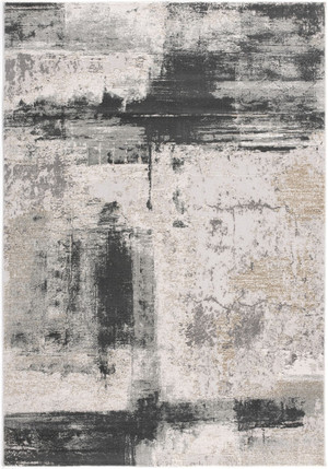 4' X 6' Gray Abstract Washable Non Skid Area Rug N270-524874