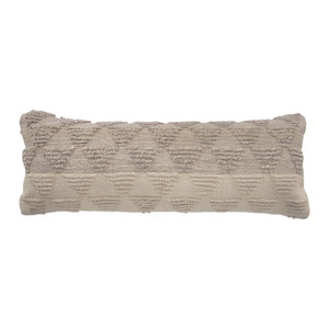 18" X 18" Tan and Black Geometric Cotton Zippered Pillow With Shag N270-517344