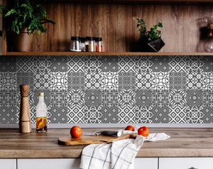 7" X 7" Gray And White Mosaic Peel And Stick Removable Tiles N270-390711