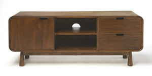 50" Brown Mid Century Modern Wood TV Stand N270-389231