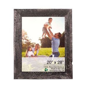 20" X 28" Rustic Farmhouse Rustic Black Wood Frame N270-386531