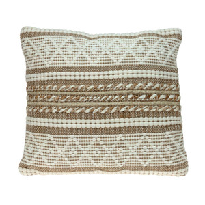 Linen And Brown Jute Throw Pillow N270-383176