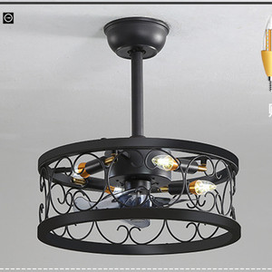 Color: Frosted black1 diameter45, power: 110V - Idyllic American Fan Lamp Nordic Minimalist Dining  Q119-CJSN163877014NM