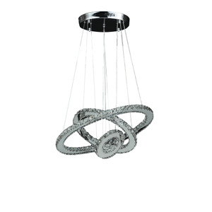 Silver Metal and Crystals LED Dimmable Chandelier N270-482685
