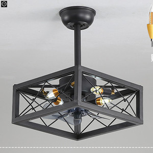Color: Frosted black diameter37, power: 110V - Idyllic American Fan Lamp Nordic Minimalist Dining R Q119-CJSN163877020TG