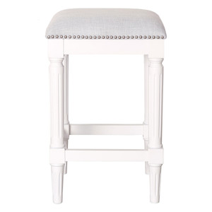 27" Gray And Antiqued White Solid Wood Backless Counter Height Bar Chair N270-534321