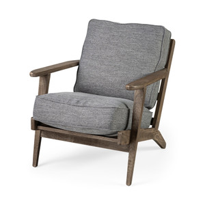 31" Gray And Brown Fabric Lounge Chair N270-380653